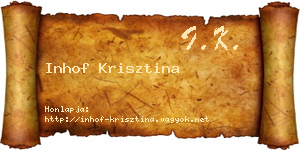 Inhof Krisztina névjegykártya