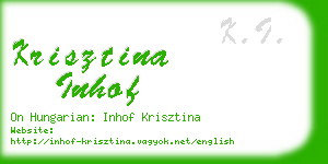 krisztina inhof business card